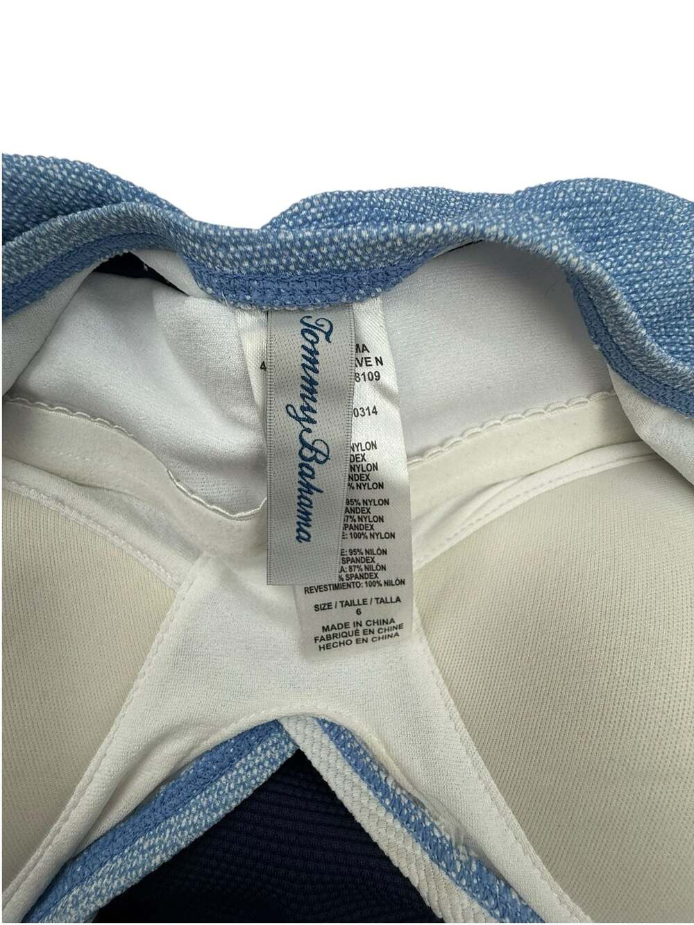 Tommy Bahama Island Cays Colorblock Wrap-Front One-Piece Swimsuit Size 6 - Picture 5 of 5